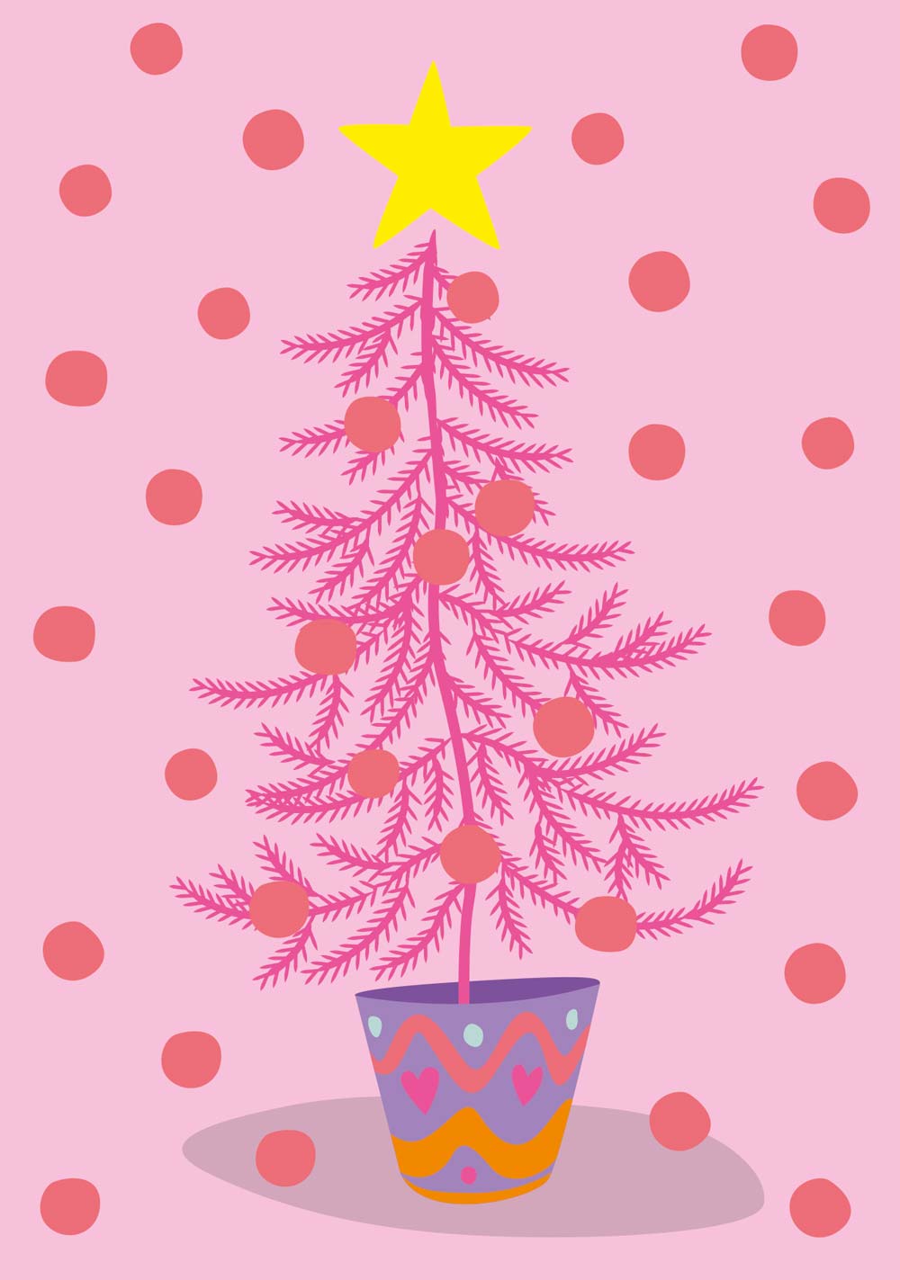 Postcard - luminous - xmas plant