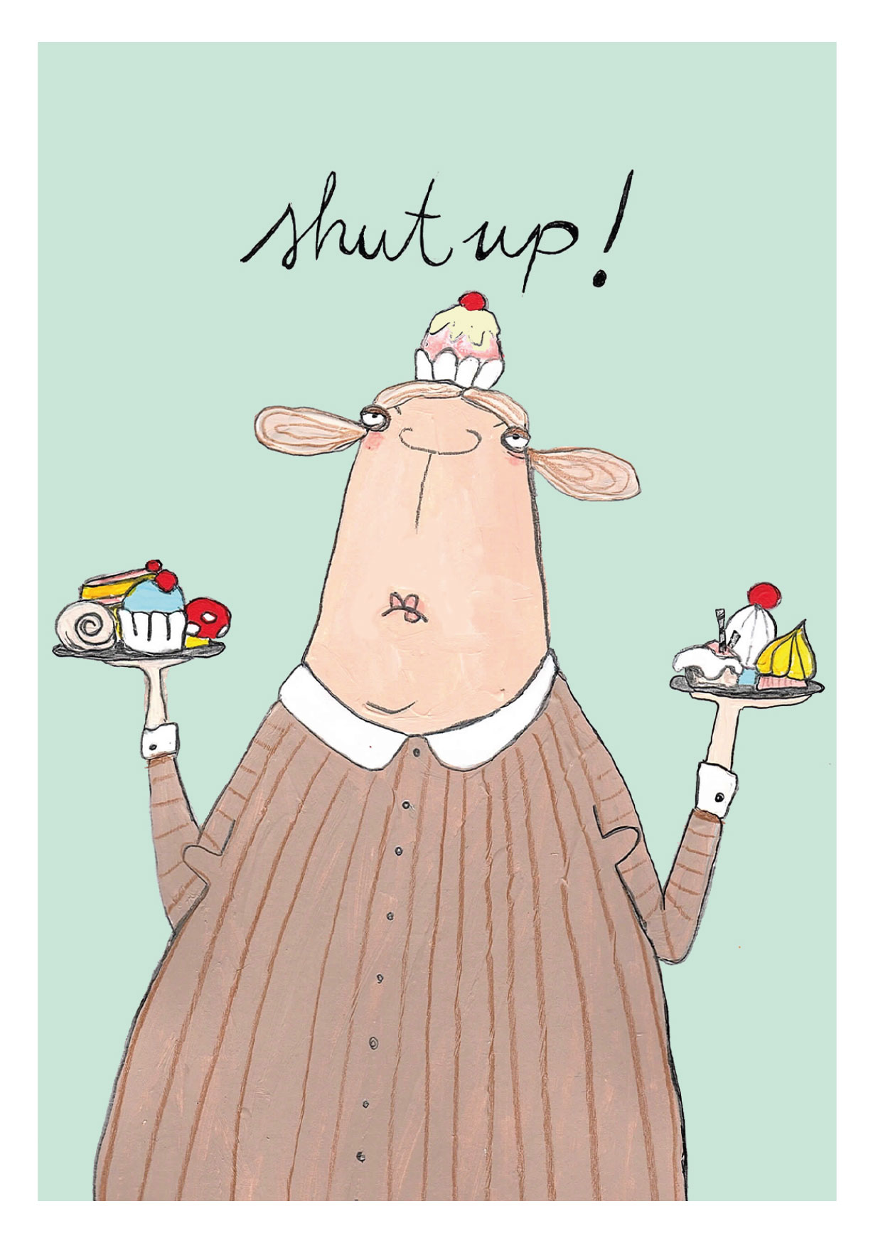 Postkarte - kittiekatstudio - shut up