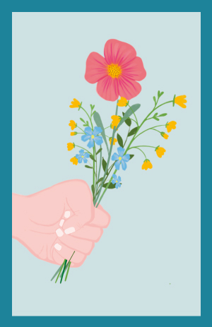 Minicard - Toni Starck - Hand with flowers