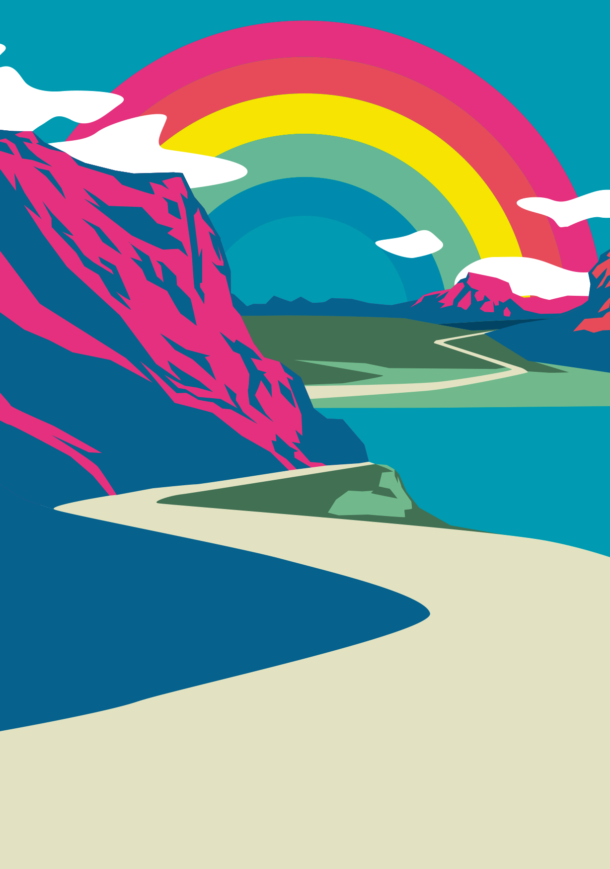 Postkarte - luminous - Rainbow Lake