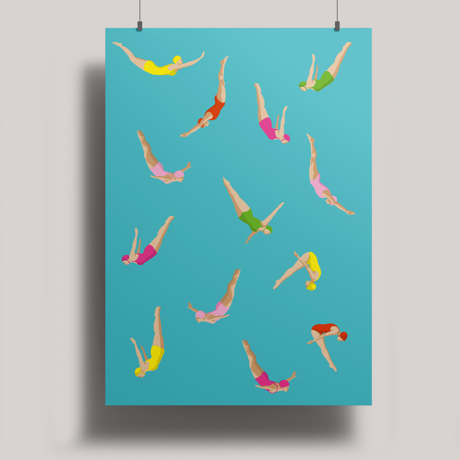 Artprint A3 - Schwimmerinnen Artprint A3 - Schwimmerinnen