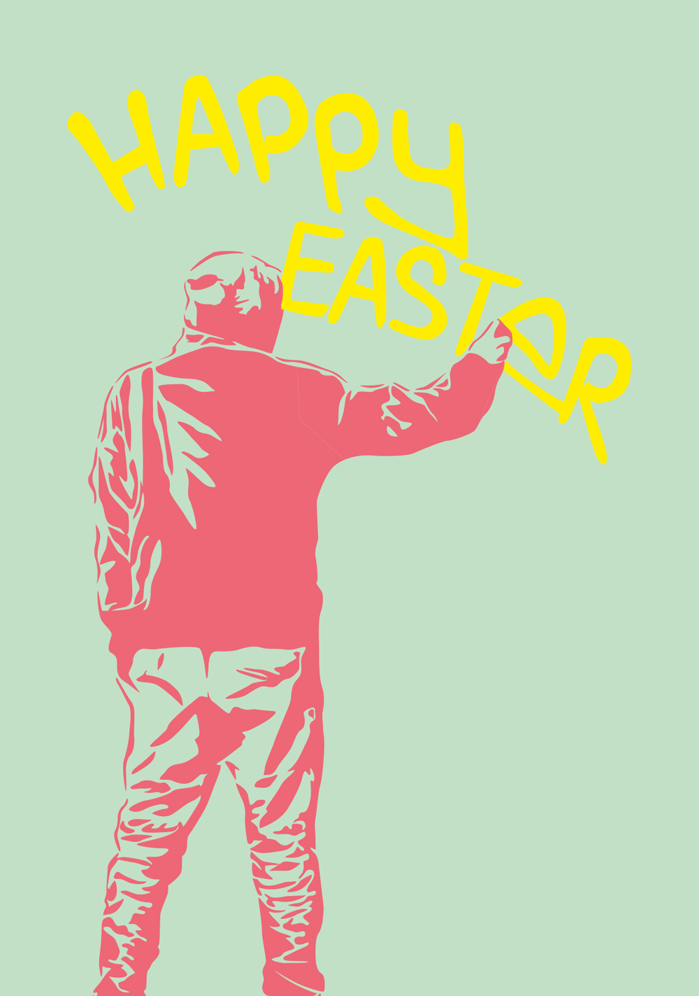 Postcard - Museum Art - Happy Easter Graffiti
