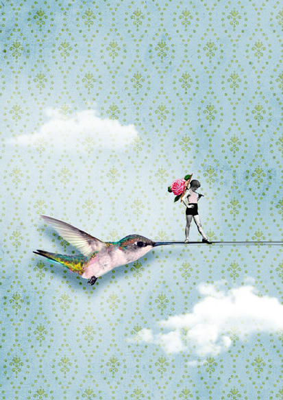 Postkarte - La Tack - kolibri