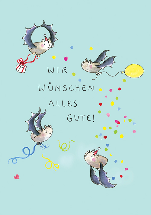 Postkarte - Tabea Güttner - Wunschfledermaus