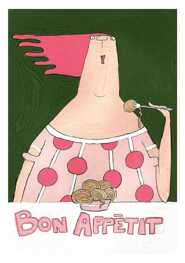 Postkarte - kittiekatstudio - bon appetit