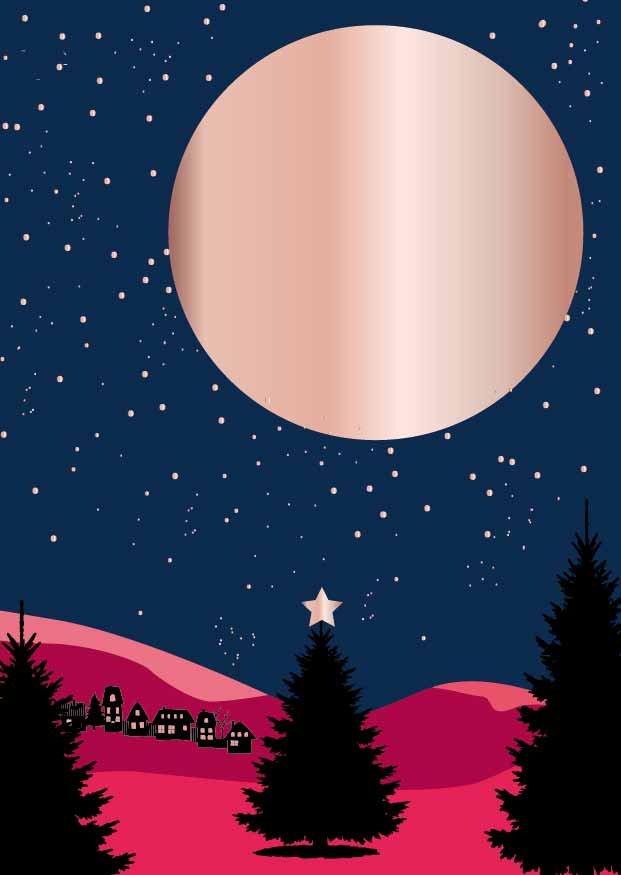 Postcard - Toni Starck - Pink Forest Night
