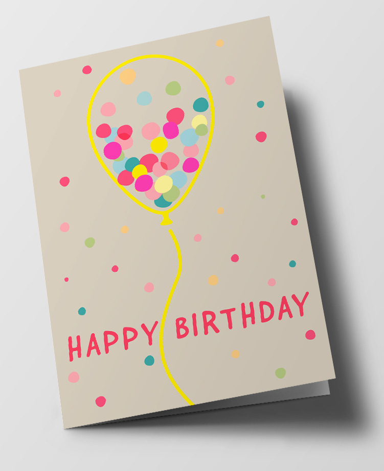 C6 folding card - nola - Happy Birthday Balloon
