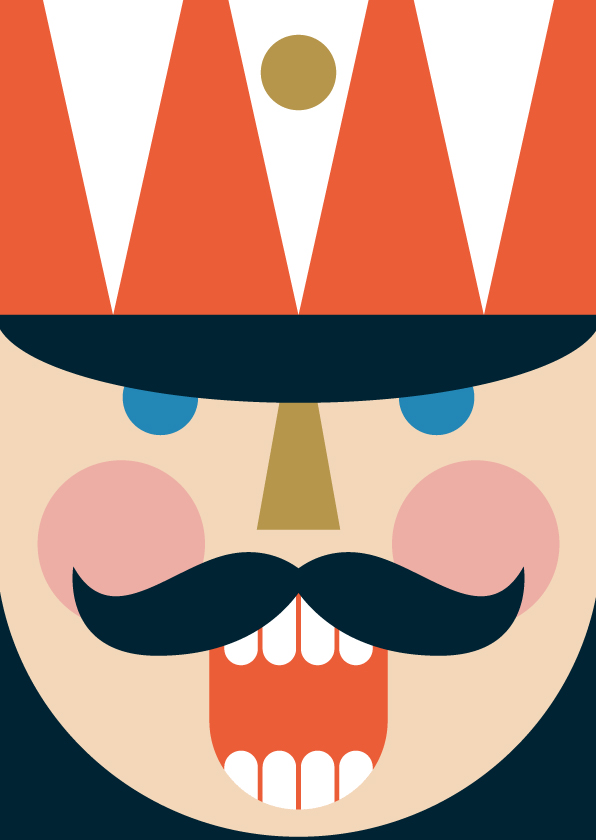 Postcard - Designfräulein - Funny Faces - Nutcracker