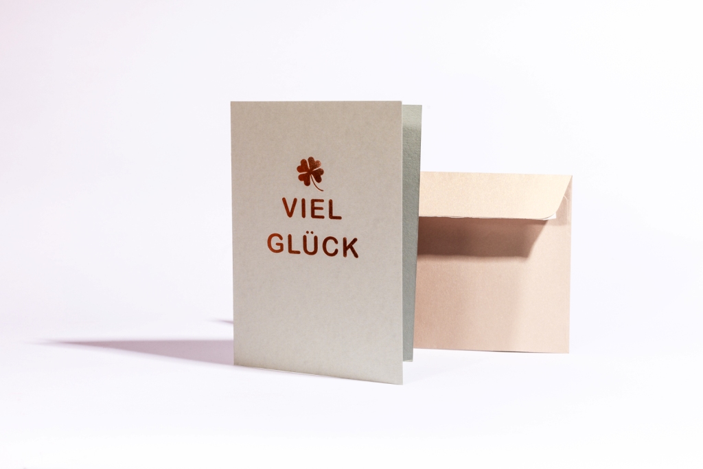 Doublecard C6 - pure - Viel Glück ( mit Kleeblatt ) Doublecard C6 - pure - Viel Glück ( mit Kleeblatt )