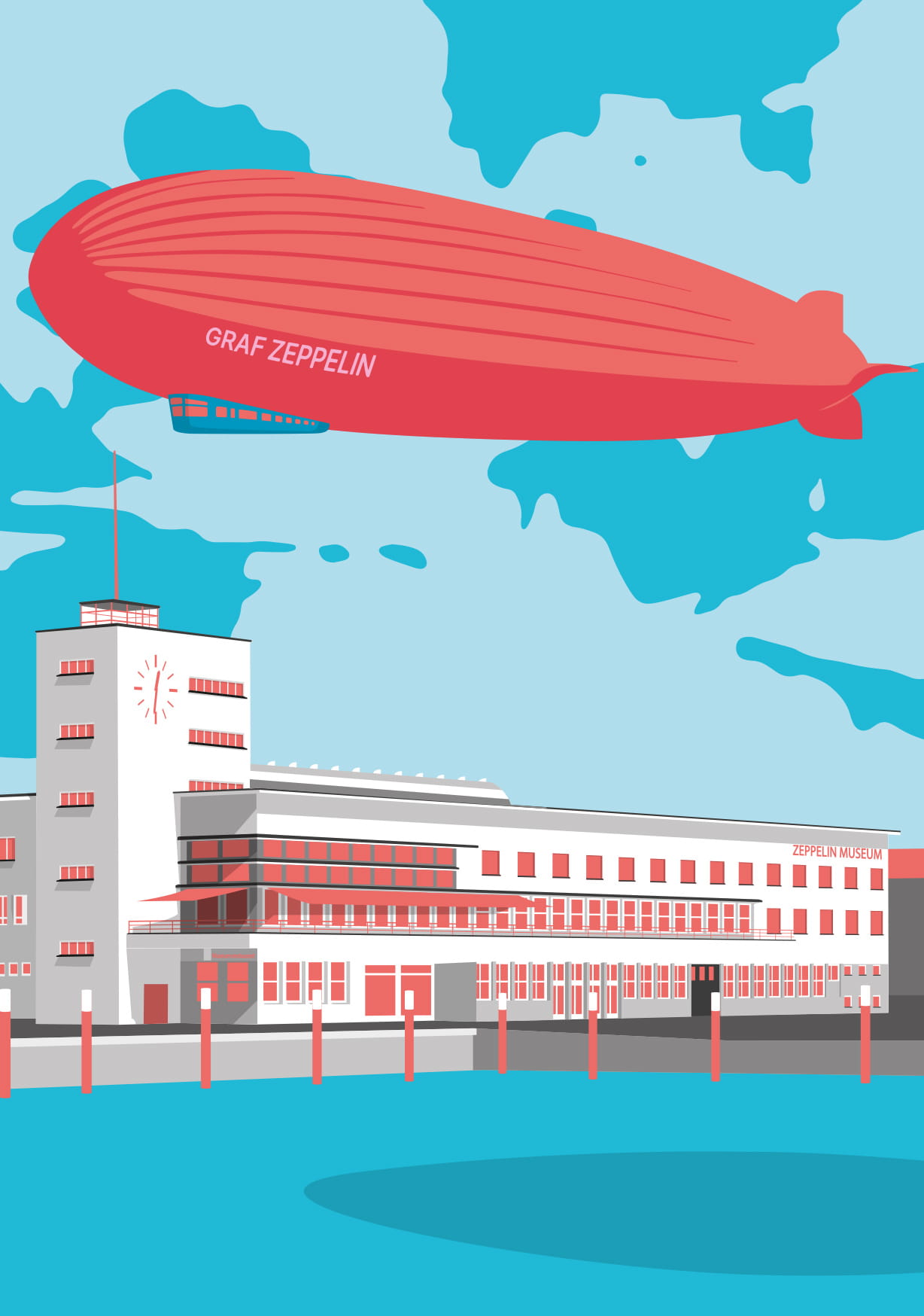 Postcard – Bon Voyage – Zeppelin Museum, Friedrichshafen