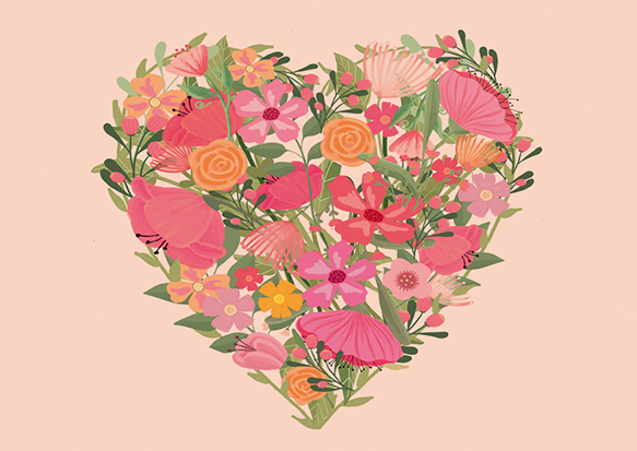Postcard - Toni Starck - Flower heart