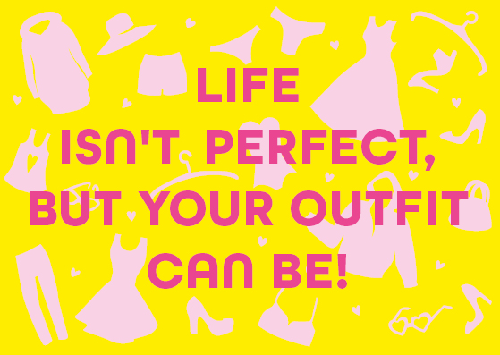 Postcard - happy wrong - perfect outfit