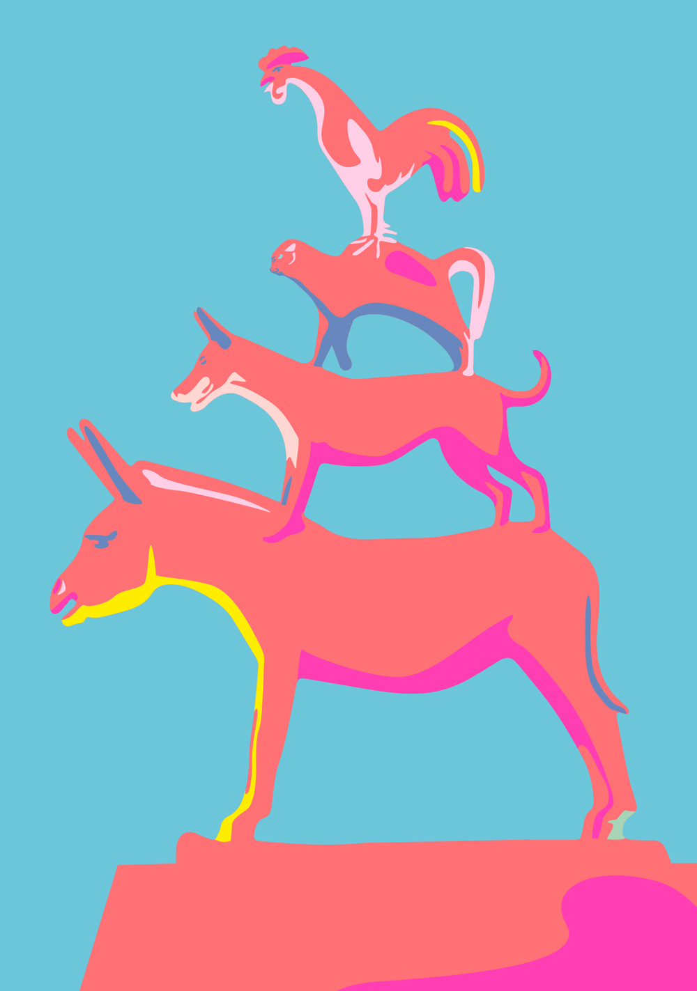 Postcard - Bon Voyage - Bremer Stadtmusikanten