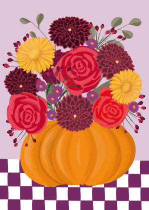 Postcard - Toni Starck Vanilla - Pumpkin Flower