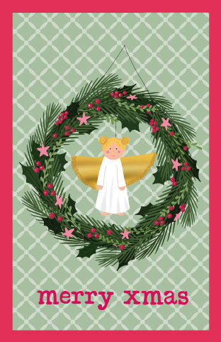 Minicard - Toni Starck - Kranz mit Engel