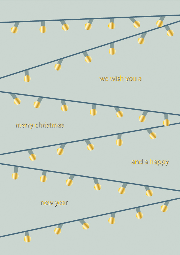 Postcard - Toni Starck - fairy lights, merry christmas