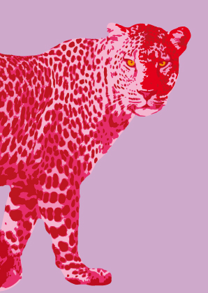 Postcard - Toni Starck - Pink Leopard