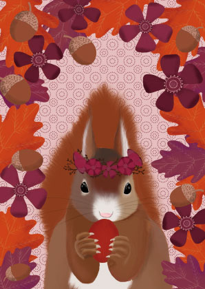 Postkarte - Toni Starck - Squirrel