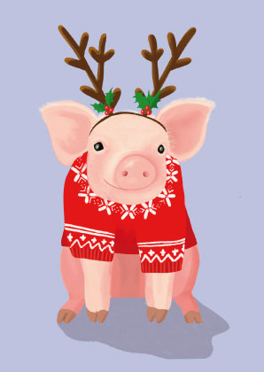 Postkarte - Toni Starck Vanilla - Moose Pig