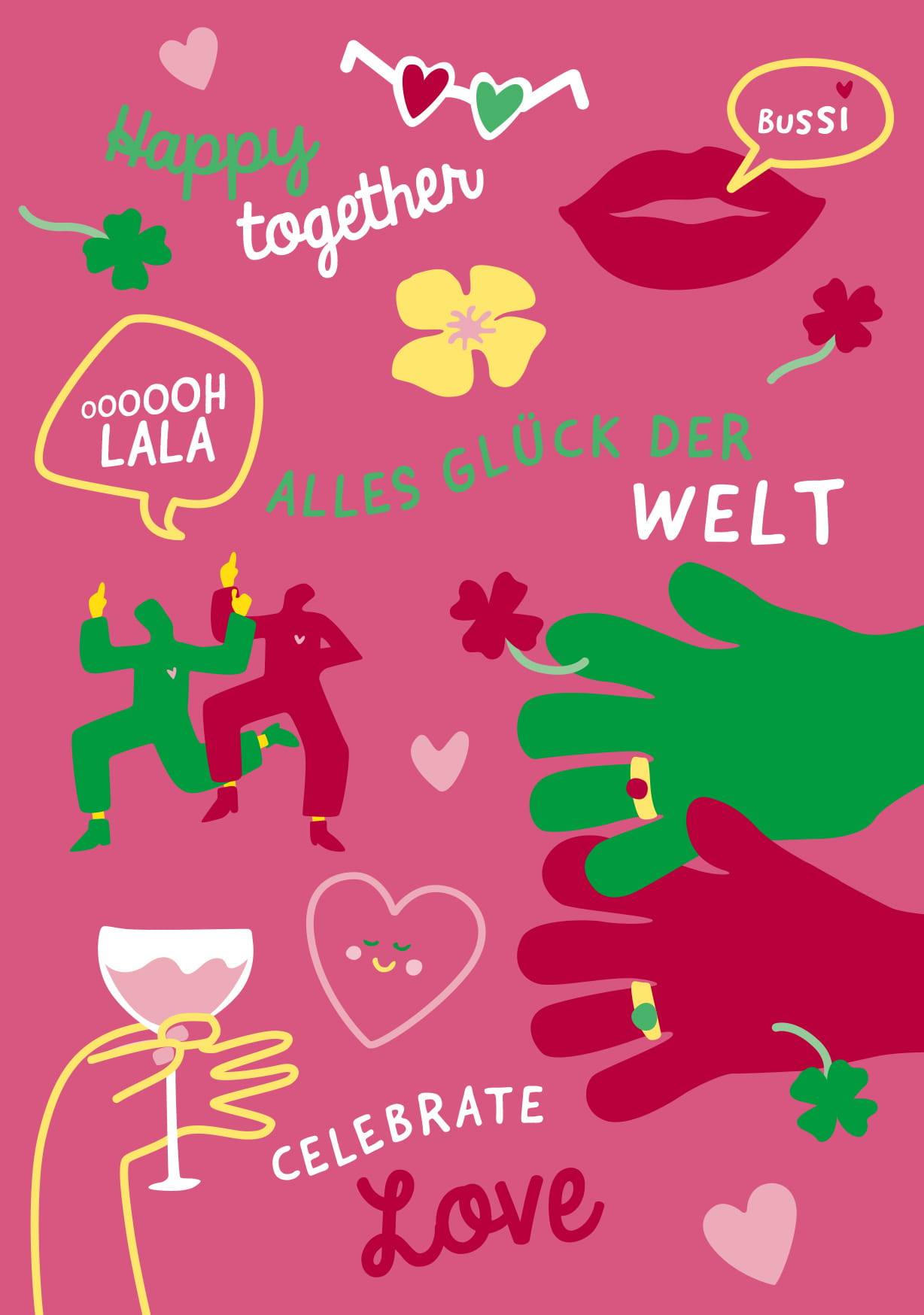 Postkarte - poppins - happy together