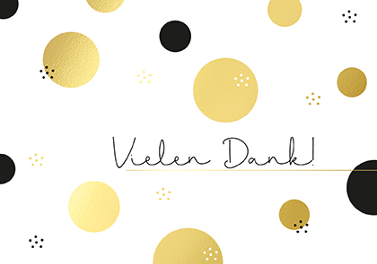 Postkarte - La Card - Vielen Dank, Goldkreise