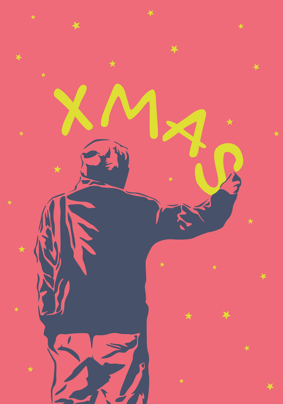 Postkarte - luminous - XMAS Graffiti