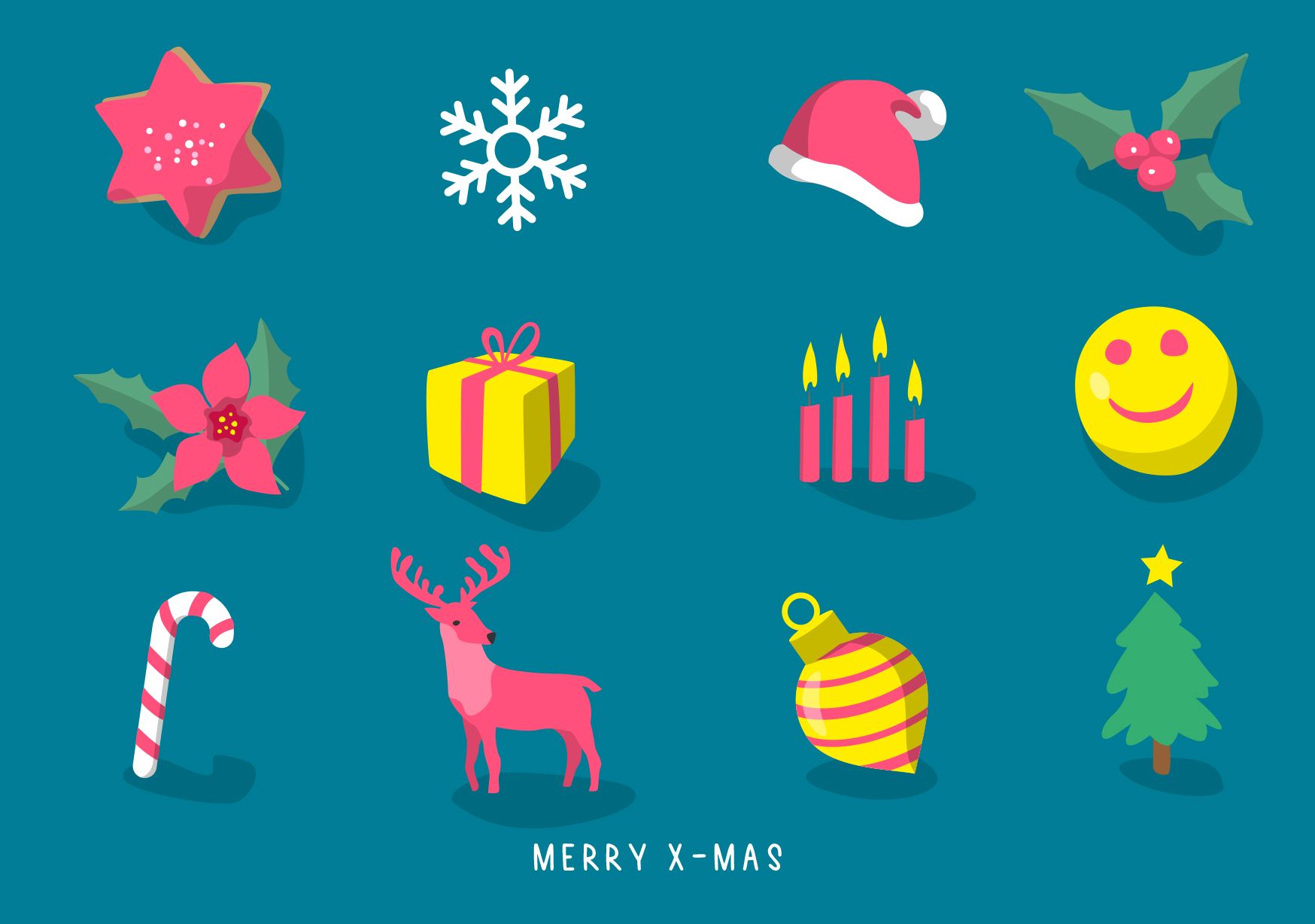 Postkarte - luminous - Merry X-Mas