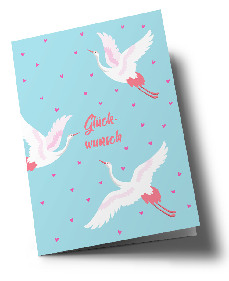 Doublecard C6 - happiness - Kraniche