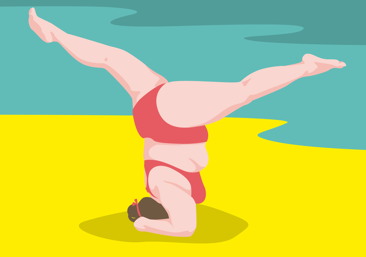 Postcard - happiness - headstand