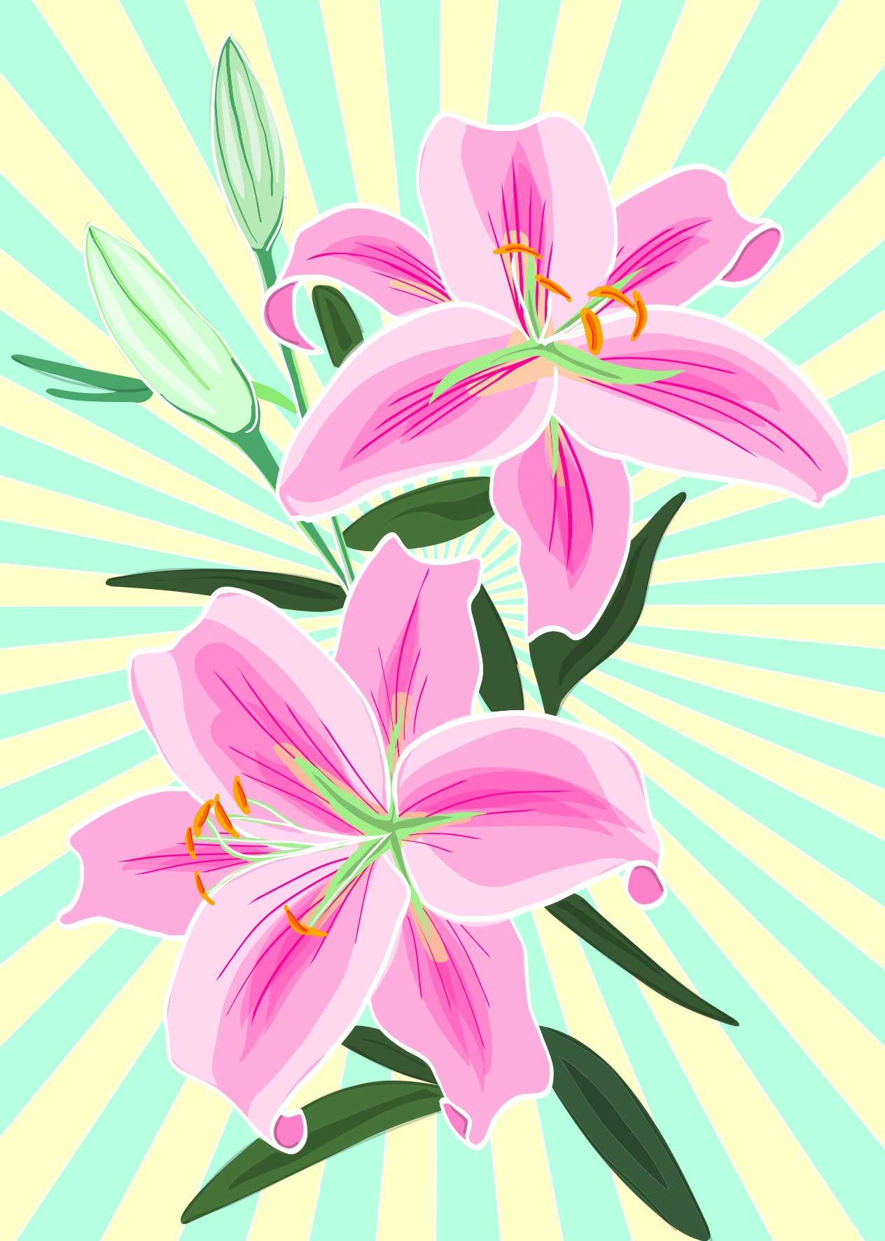 Postkarte - Limo & Mo - Lilien Postkarte - Limo & Mo - Lilien