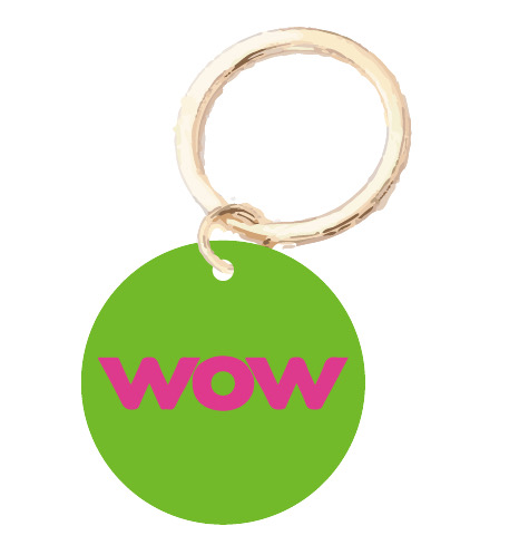 Key ring - Happy Plexis 3 cm - wow Key ring - Happy Plexis 3 cm - wow