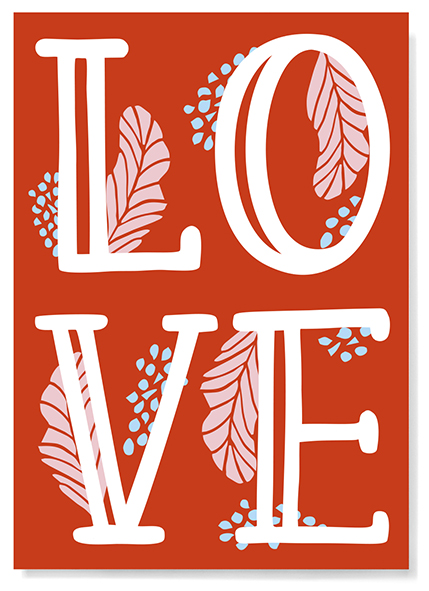 Postkarte - familytree - LOVE