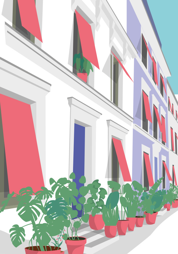 Postcard - Modern Art - Houses Postcard - Modern Art - Houses