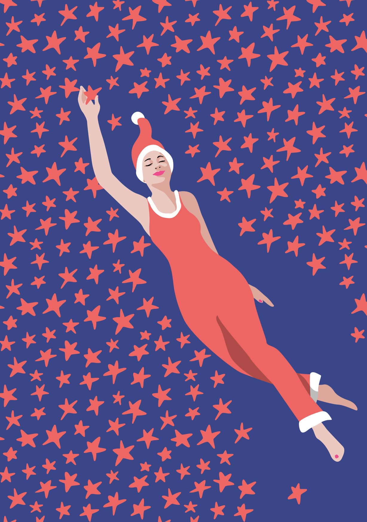 Postkarte - luminous - Schwimmerin