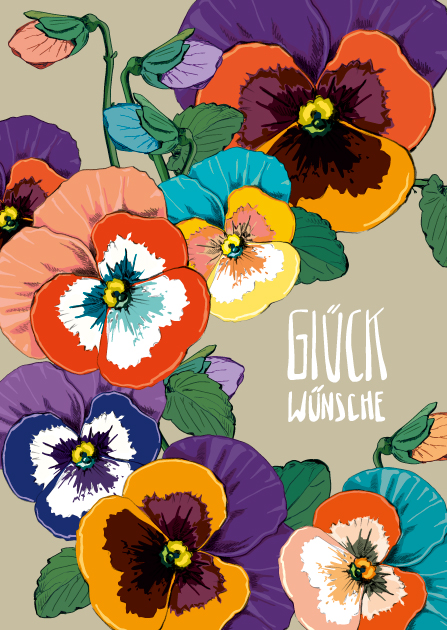 Postkarte - illi - Viola - Glückwünsche Postkarte - illi - Viola - Glückwünsche