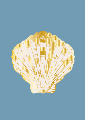 Postkarte - Toni Starck - Golden shell Postkarte - Toni Starck - Golden shell