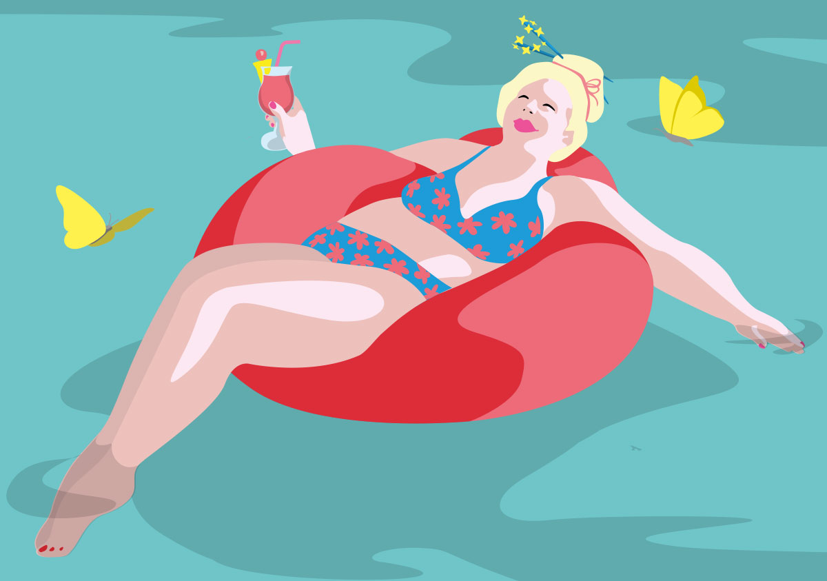 Postcard - happiness - Swimming Ring