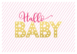Klappkarte C6 - La Card - Hallo Baby, pink