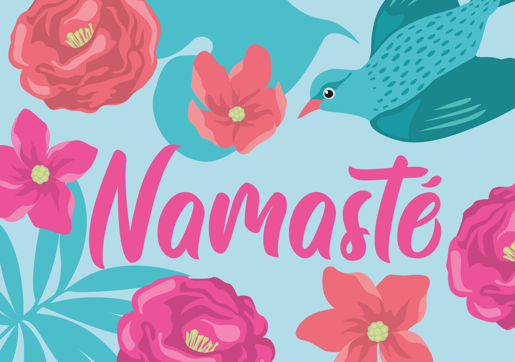 Postkarte - happiness - Namaste