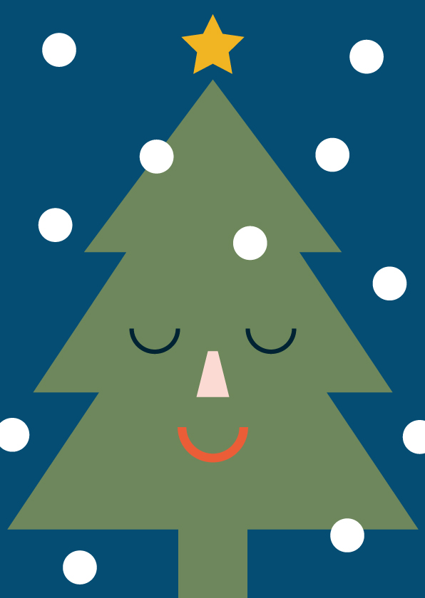 Postcard - Designfräulein - Funny Faces - Fir Tree