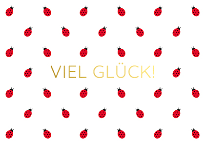 Postkarte - La Card - Viel Glück, Marienkäfer