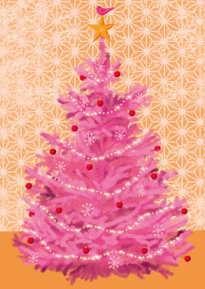 Postkarte - Toni Starck - Pink Xmas Tree