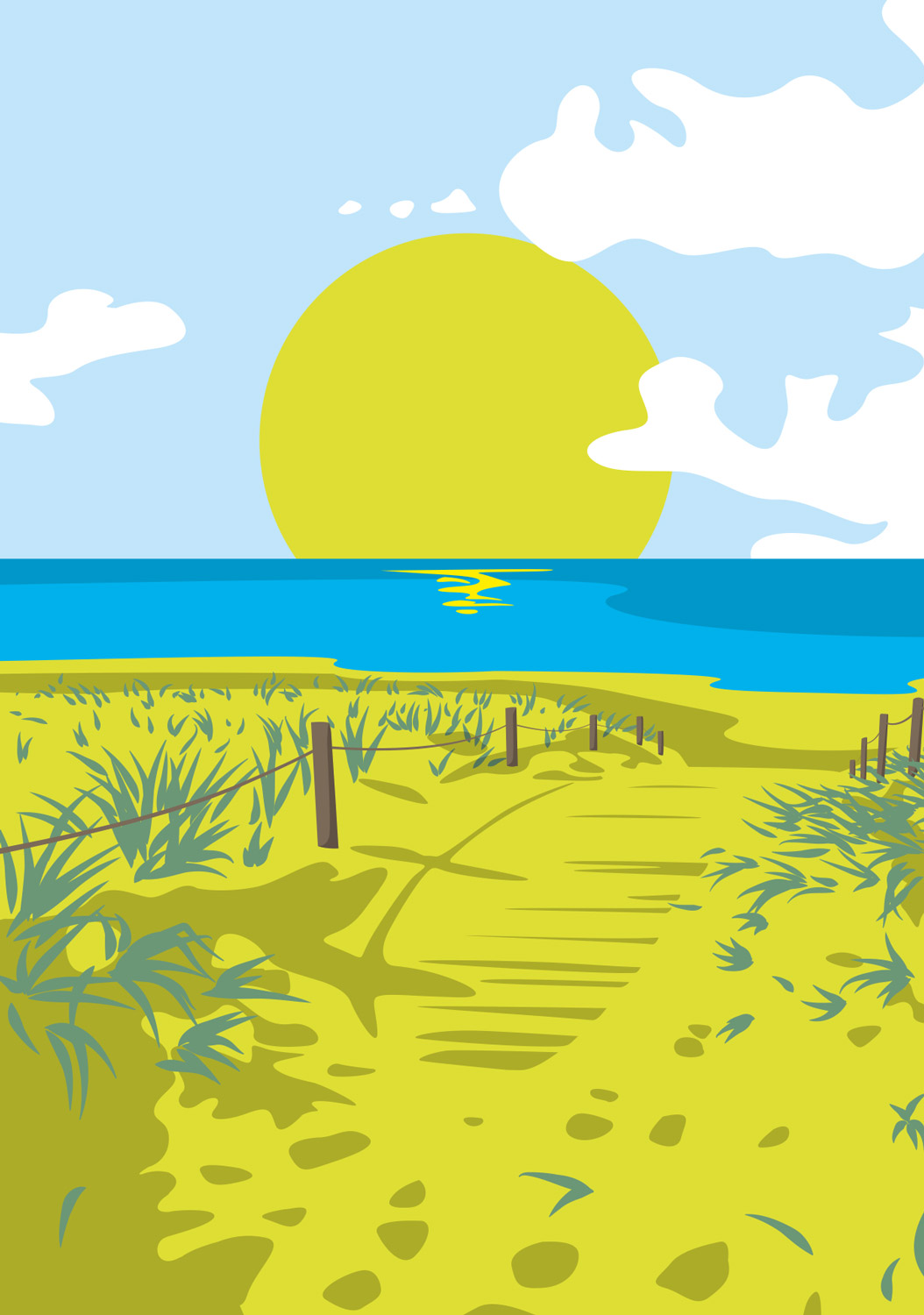 Postcard - Bon Voyage - Dune beach