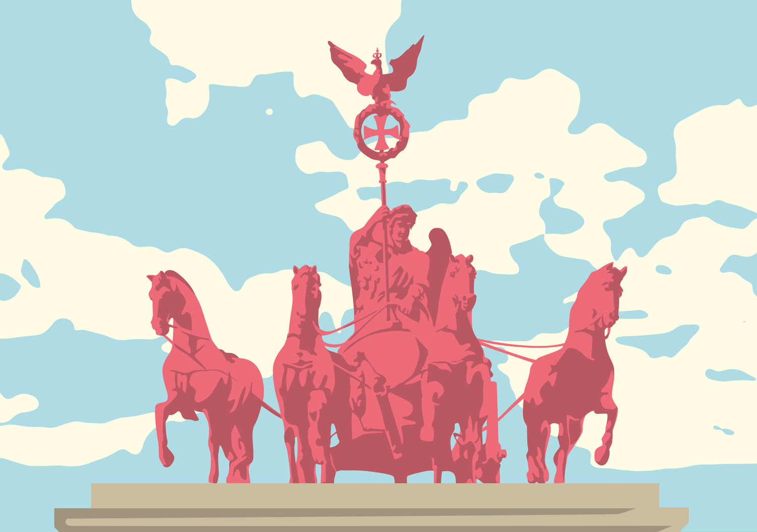 Postcard - Bon Voyage - Quadriga auf dem Brandenburger Tor, Berlin