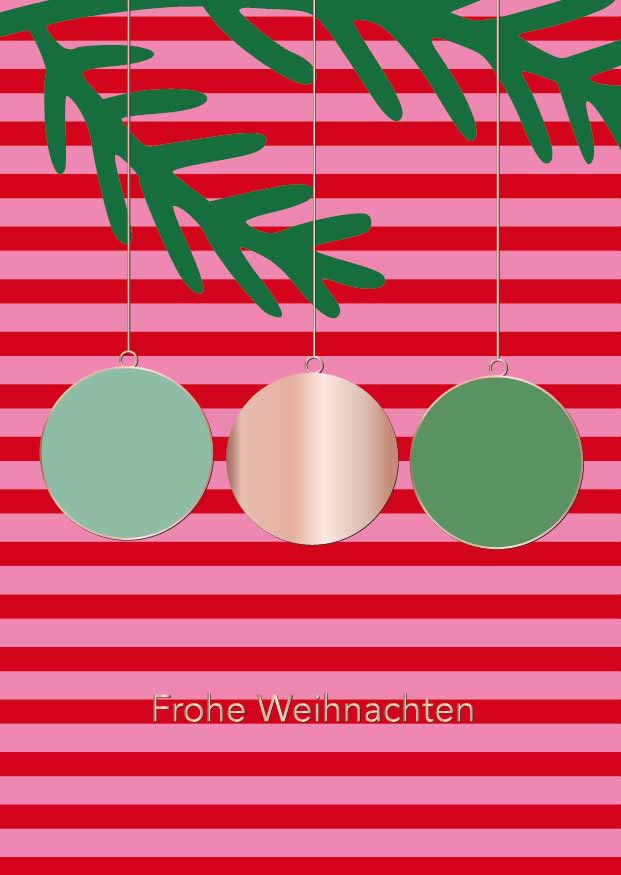 Postkarte - Toni Starck - Three Baubles