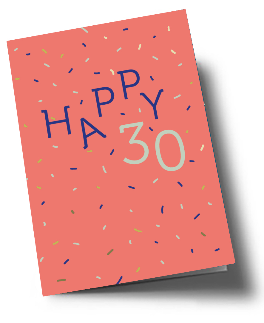 Klappkarte C6 - Typoesie - Happy 30