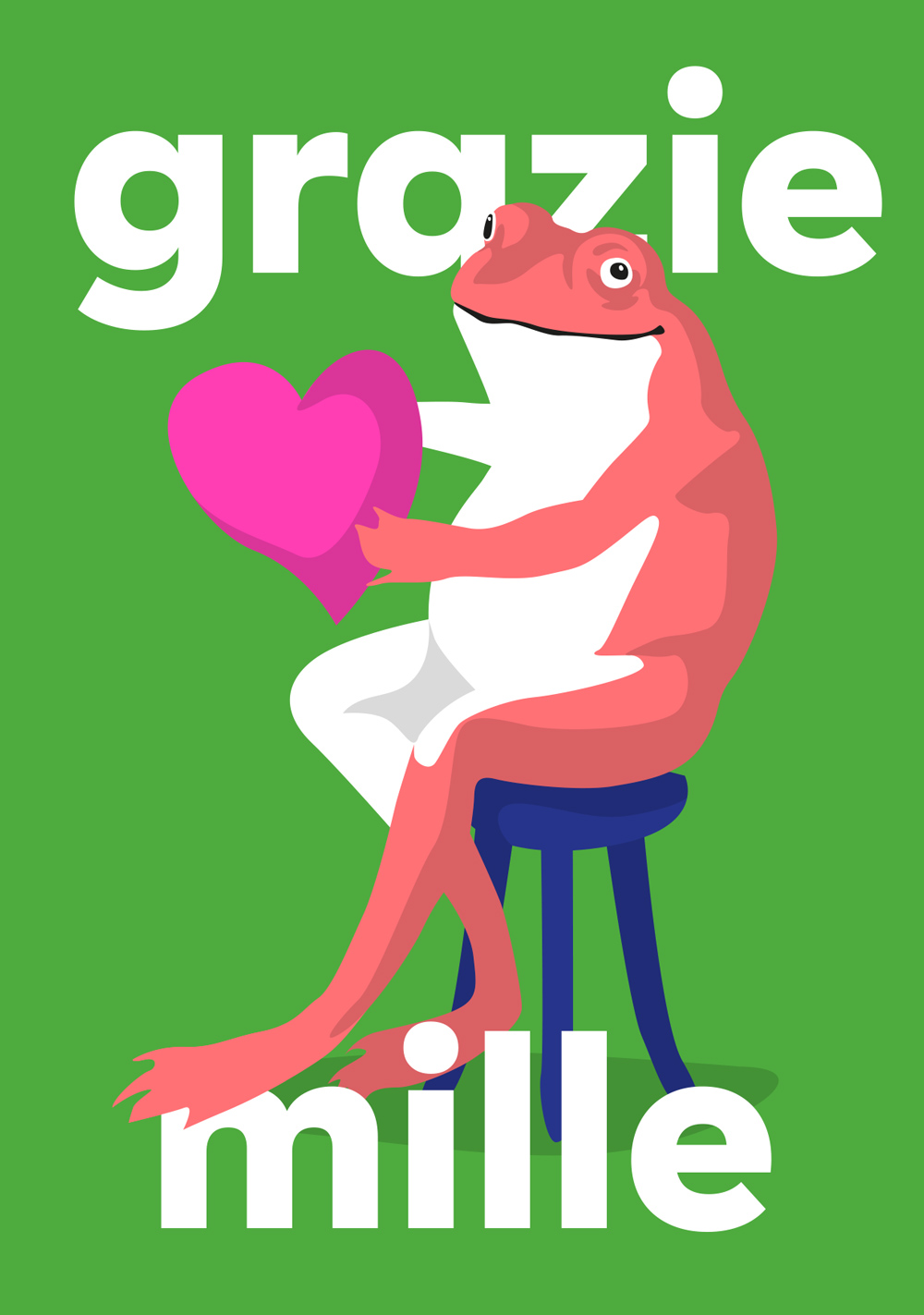 Postkarte - neonstyle - grazie mille Postkarte - neonstyle - grazie mille