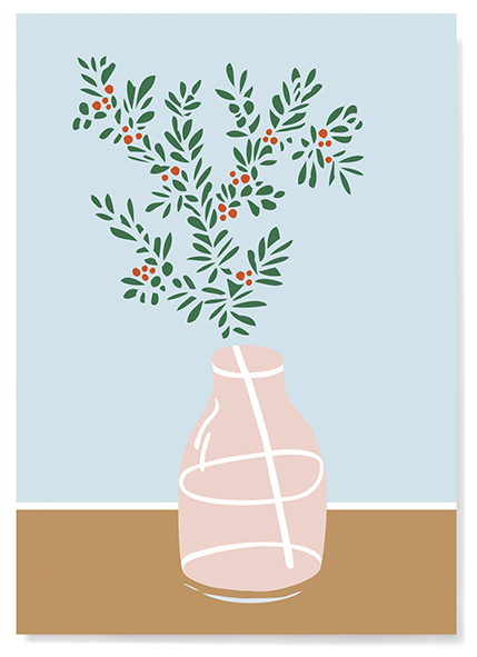 Postkarte - familytree - Vase