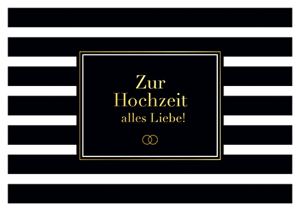 Klappkarte C6 - La Card - Hochzeit, schwarz