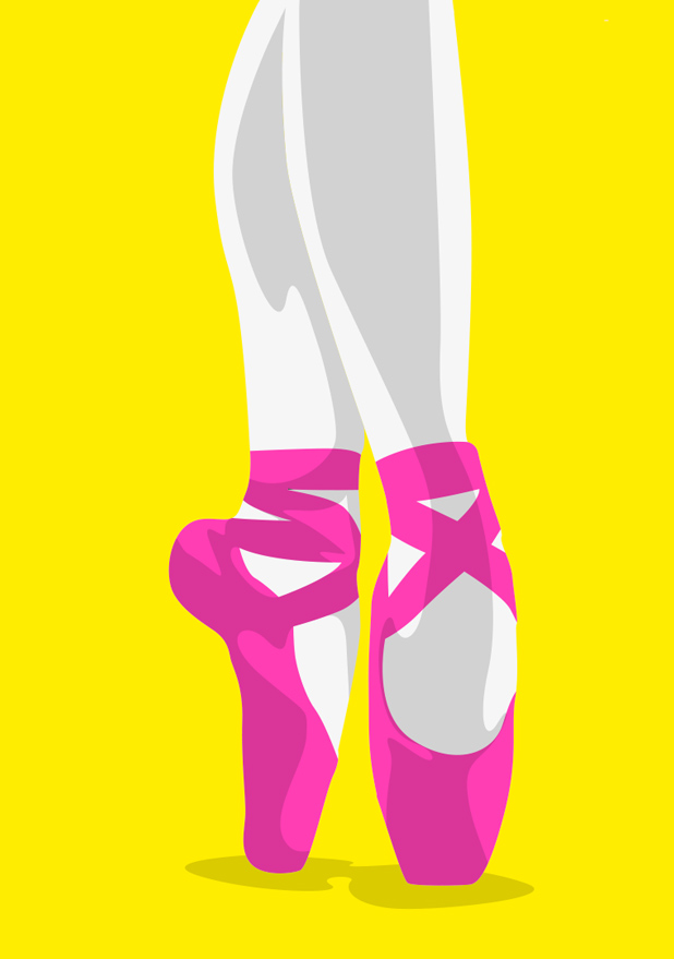 Postcard - luminous - ballet shoes